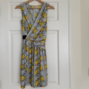 RACHEL, Rachel Roy, Size 0, Blue & Yellow Sleeveless, V shaped neckline Dress
